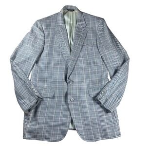 Vintage Corbin‎ Ltd Jefferson Bay Blazer Men's 38S Plaid Sport Coat Jacket